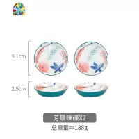 芳景陶瓷碗盘碟家用日式餐具饭碗汤面碗创意水果沙拉碗 FENGHOU 芳景味碟2个装