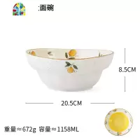 家居创意陶瓷碗家用汤碗米饭碗沙拉碗复古碗盘手绘盘子 FENGHOU 柠檬九寸深盘