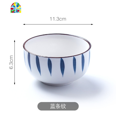 日式手绘陶瓷餐具创意家用单个吃饭碗网红个性麦片早餐碗儿童小碗 FENGHOU 4个装