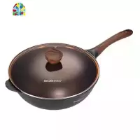 不粘锅炒锅煎锅平底锅具电磁炉燃气灶适用家用炒菜锅 FENGHOU 32厘米碳钢