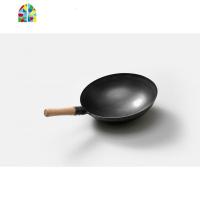 章丘老式熟铁锅家用圆底炒菜锅饭店厨师商用大马勺无涂层煤气灶炒勺 FENGHOU 32cm单锅送炒勺炒锅