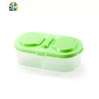 双格翻盖食物收纳盒保鲜密封盒外带零食水果调料收纳盒杂物储物盒 FENGHOU保鲜盒保鲜盒