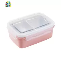 不锈钢分格注水保温饭盒密封餐盒 便携水果保鲜盒大号分隔便当盒 FENGHOU