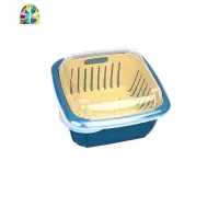 双层带盖沥水篮塑料家用厨房干果收纳盒密封水果五谷杂粮保鲜盒 FENGHOU