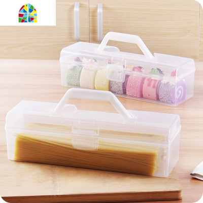 日式手提式带盖面条保鲜盒粉条收纳盒厨房用品食品筷子塑料储存盒 FENGHOU