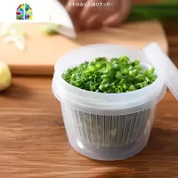 葱花保鲜盒 厨房姜葱蒜收纳盒冰箱便携圆形沥水密封盒储物盒 FENGHOU
