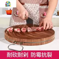 正宗铁木砧板越南菜板实木家用蚬木占板切菜板圆形整木案板 FENGHOU 42*5CM加厚钢圈款