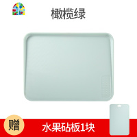 家用斜面切菜板双面分类砧板厨房切水果案板加厚pp长方形辅食面板 FENGHOU 橄榄绿+6寸绿陶瓷刀+赠品