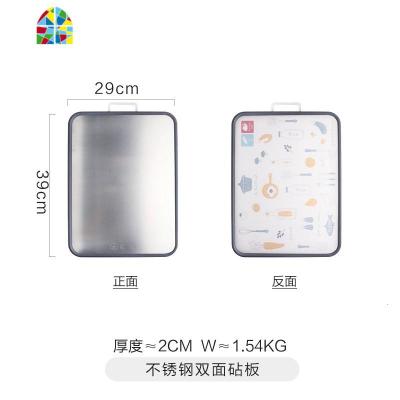 双面切菜板不锈钢菜板砧板家用揉面板案板粘板水果切板 FENGHOU 不锈钢双面砧板
