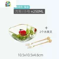日式锤纹金边玻璃碗家用耐热透明沙拉碗甜品水果碗汤碗创意米饭碗 FENGHOU 金边透明杯子