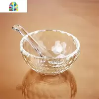 餐具透明玻璃碗家用加厚沙拉甜品燕窝碗创意日式圆形耐热可微波炉 FENGHOU 一双筷子??一个勺子