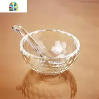 餐具透明玻璃碗家用加厚沙拉甜品燕窝碗创意日式圆形耐热可微波炉 FENGHOU 一只12厘米碗+一个勺子