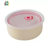 陶瓷泡面碗带盖家用 汤碗筷学生宿舍可爱大号吃饭碗餐具饭盒 FENGHOU 黄色