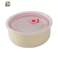 陶瓷泡面碗带盖家用 汤碗筷学生宿舍可爱大号吃饭碗餐具饭盒 FENGHOU 粉色