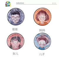 一家三口碗 3人家用全家福亲子碗一家四口 创意个性卡通餐具套装 FENGHOU 一家四口B款四碗两个小公举收藏加购送筷子
