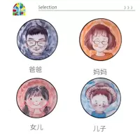 一家三口碗 3人家用全家福亲子碗一家四口 创意个性卡通餐具套装 FENGHOU 一路有你一家四口四碗筷勺B款礼盒装
