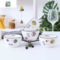 可爱好看的骨瓷盘子碗碟套装家用创意日式早餐吃饭碗餐具组合 FENGHOU 2碗2盘2勺2筷