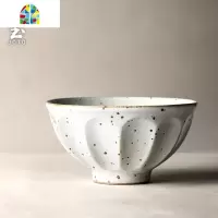 手工粗陶米饭碗景德镇碗加厚陶瓷日式餐具单个汤面碗大号家用 FENGHOU 孔雀绿小号
