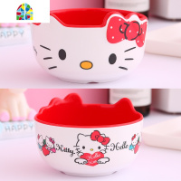 卡通碗单个创意个性家用学生儿童吃饭碗可爱少女心水果沙拉甜品碗 FENGHOU KT粉蝴蝶结4.5寸(单个)