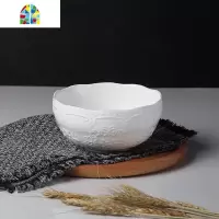欧式浮蕾丝创意小碗米饭碗早餐碗纯白西餐具陶瓷碗家用大碗面碗 FENGHOU 4.25英寸蕾丝碗