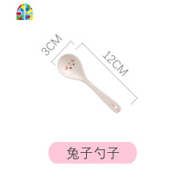 儿童碗勺陶瓷餐具可爱卡通盘子碗碟套装家用宝宝吃饭分隔格盘 FENGHOU 小鹿饭碗