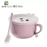 带盖大号卡通可爱泡面碗学生便当盒方便面套装防烫大容量宿舍饭碗 FENGHOU 粉色168g