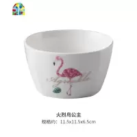 小碗家用吃饭饭碗可爱2人情侣网红餐具ins加厚碗防烫北欧 FENGHOU 方碗早上好2个装