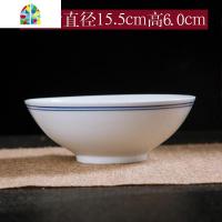 景德镇蓝边碗怀旧碗米饭碗汤碗豆浆碗老式碗中式面碗商用 FENGHOU 6英寸优质蓝边碗一个装