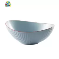 创意陶瓷水果沙拉碗北欧瓷碗家用果蔬甜品碗单个雪糕碗异形餐具 FENGHOU 粉红北欧沙拉碗