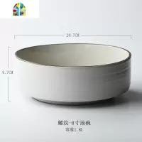 创意个性螺纹圆形陶瓷菜碗大号8寸陶瓷碗汤碗家用面碗北欧ins餐具 FENGHOU 伊斯7英寸菜碗(黑)-2只装