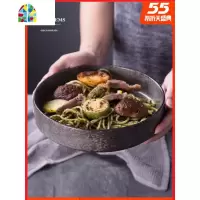 创意餐具陶瓷圆碗汤碗菜碗饭碗大碗深盘西餐碗盘汤盘沙拉碗盘家用 FENGHOU 古朴系列-11英寸直身圆碗/口径26cm