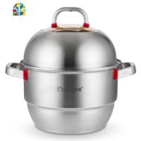 封后欧顿蒸锅 304不锈钢3层32cm 复底加厚 通用 多层家用锅具 FENGH 红骑士特厚36CM锅壁0.8厚