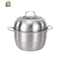 304不锈钢蒸锅加厚三层复底蒸笼屉煤气电磁炉家用多功能汤锅杰 FENGHOU 双层 30cm