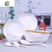 2人 碗碟套装家用吃饭碗中式碗筷碗盘组合餐具汤碗骨瓷微波炉 FENGHOU 百合2碗2盘2勺2筷 10件