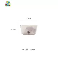 新中式网红轻奢水墨山水画陶瓷餐具 家用碗盘碟组合套装客厅摆件 FENGHOU 4.5寸碗(北欧山水)