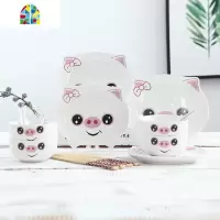 碗碟套装碗盘餐具4人组合家用简约可爱卡通韩式陶瓷盘子碗筷 FENGHOU 16件套熊猫-卡通(四盘) 16件