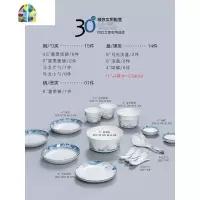 碗碟套装中式家用陶瓷碗盘景德镇青花瓷餐具景德镇市风 FENGHOU 乘风30件精简配置(少量)