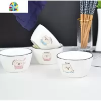 陶瓷碗盘套装 可爱小猪网红日式家用4人碗碟碗筷组合餐具好看的碗 FENGHOU 粉+蓝8寸方盘两只(限购1套)