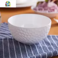 米饭碗中式陶瓷碗创意面碗家用纯白色碗碟套装餐具景德镇 FENGHOU 6英寸高尔夫面碗
