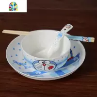 碗筷单人一套精致盘餐具碗碟餐具家用卡通日式单身一个套装陶瓷碗 FENGHOU 1碗1勺1盘1筷子(太阳)