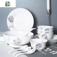 北欧ins风格简约餐具组合情侣家用轻奢创意陶瓷米饭碗碟套装 FENGHOU 2碗2勺2盘