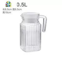 玻璃冷水壶大容量扎壶家用带盖果汁壶扎壶凉水壶装凉白开瓶果汁瓶 FENGHOU 扭条壶1.1L