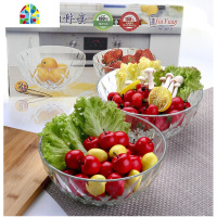 家用加厚玻璃碗钻石碗盘六件套透明沙拉碗大号果盘泡面碗礼品套装 FENGHOU 10寸钻石盘+9寸钻石大碗