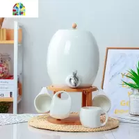 玻璃盖凉水壶套装家用大容量冷水壶带龙头可高温客厅水杯水具 FENGHOU 5L玻璃盖果壶不带杯子关注店铺