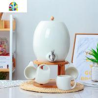 玻璃盖凉水壶套装家用大容量冷水壶带龙头可高温客厅水杯水具 FENGHOU 5L玻璃盖果壶带杯子关注店铺