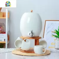 玻璃盖凉水壶套装家用大容量冷水壶带龙头可高温客厅水杯水具 FENGHOU 5L玻璃盖果壶带杯子关注店铺
