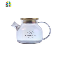 封后家用冷水壶玻璃可高温防爆大容量水果茶壶电陶炉壶泡茶水具套装1L FENG 矮款玻璃壶套装[1壶4杯1托盘]幻彩凉水壶