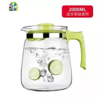 2L耐热玻璃冷水壶大容量泡茶壶花茶凉水壶大号可倒可高温水杯套装 FENGHOU 泡茶壶1000ML+4个莲花杯