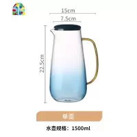 北欧风凉水壶玻璃可高温家用夏季防爆水壶凉水杯套装家用冷水壶 FENGHOU 250ML云石杯*2只