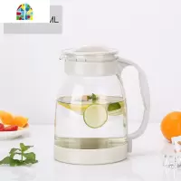 冷水壶凉水壶玻璃可高温大容量花茶壶套装家用果汁壶凉白开水茶壶 FENGHOU 白色2000ML+4个杯子
